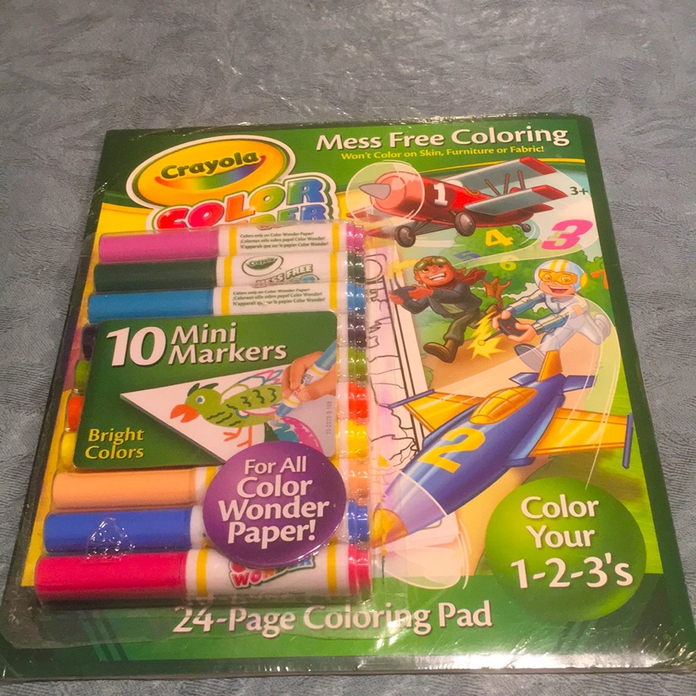 Crayola Color Wonder mess free color Book & MF Markers NEW color 1-2-3’s no mess
